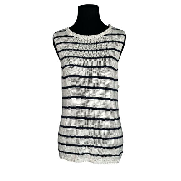 Rails Jenna white blue stripes knit tank top size large - Picture 1 of 14